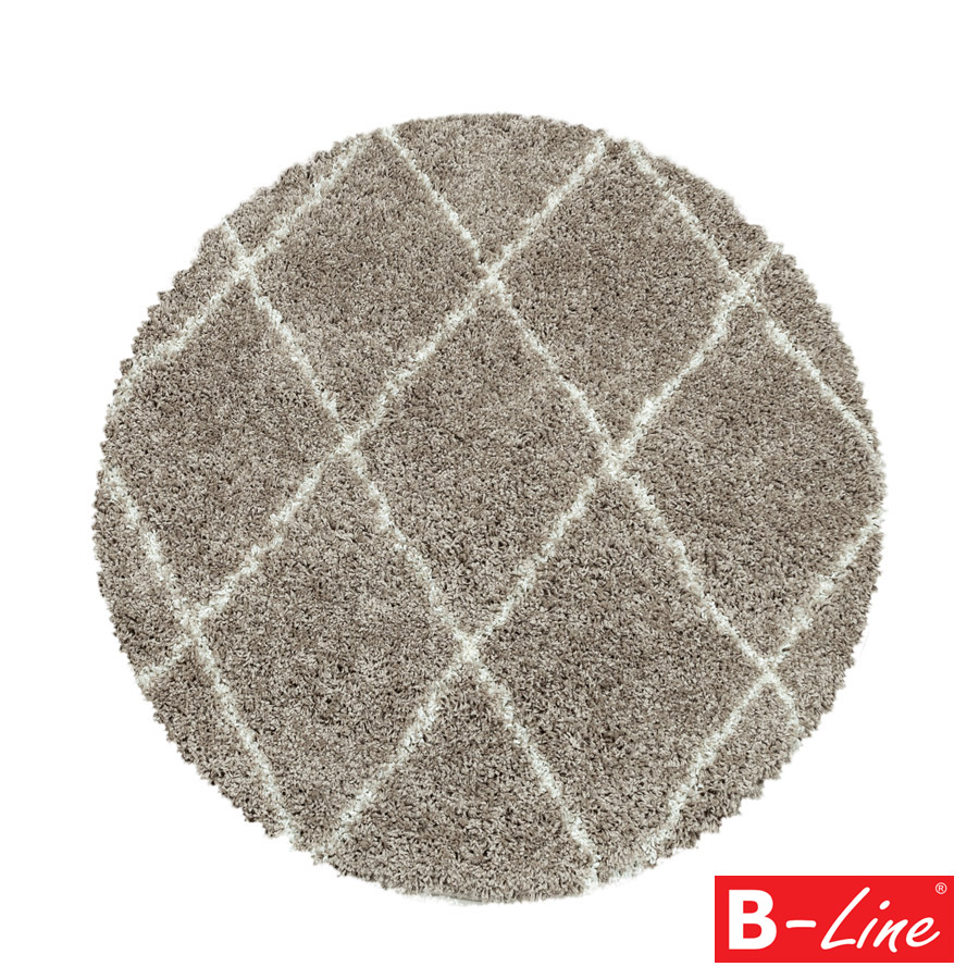 Kusový koberec Alvor Shaggy 3401 Beige/kruh