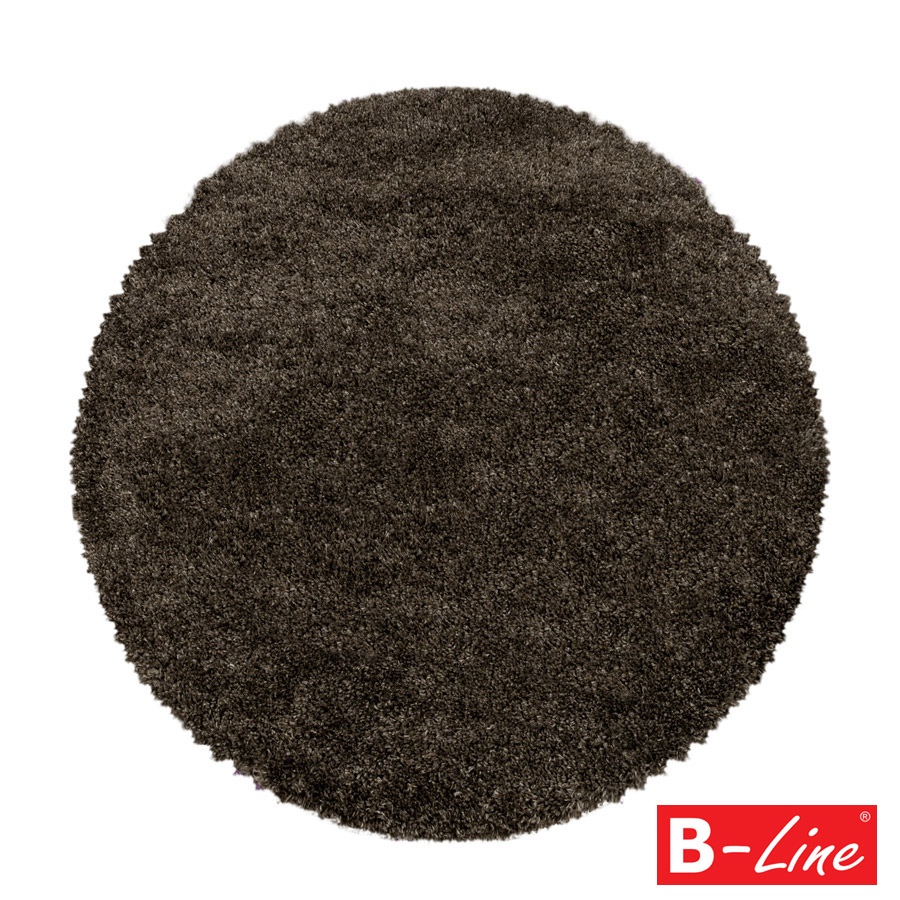Kusový koberec Fluffy Shaggy 3500 Brown/kruh
