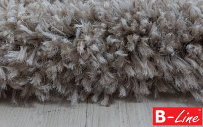 Kusový koberec Fluffy Shaggy 3500 Beige/kruh