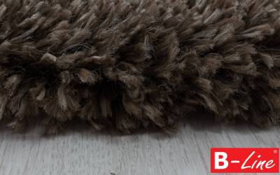 Kusový koberec Fluffy Shaggy 3500 Brown/kruh