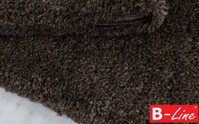 Kusový koberec Fluffy Shaggy 3500 Brown/kruh